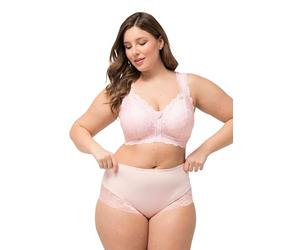 Ulla Popken, Damen, große Größen, Midislip, transparente Spitze, hinten gerafft