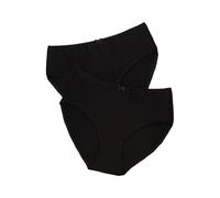Ulla Popken Damen Slips, 2er-pack Panties, Schwarz, 58-60 EU