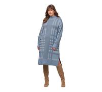 Ulla Popken, Damen, große Größen, Strickkleid Stehkragen Karo