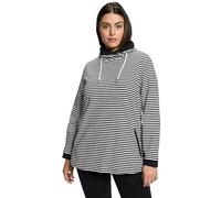 Ulla Popken, Damen, große Größen, Sweatshirt, Ringel, Classic, Stehkragen, Langarm
