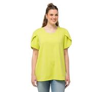 Ulla Popken Damen drapiertem Arm,A-Line T-Shirt, Neongrün, 50-52