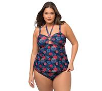 Ulla Popken, Damen, große Größen, Tankini Neckholder Flowerpoints, recycelt
