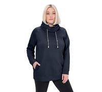 Ulla Popken Damen große Größen Übergrößen Bis 64, Sweatshirt mit Stehkragen, Pullover, Raglanform, Rippbündchen, Lange Ärmel, Marine 50+ 713963755-50+