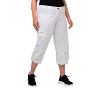Ulla Popken Damen große Größen Übergrößen Plus Size 7/8-Cargohose, Komfortbund schneeweiß 58 799192200-58