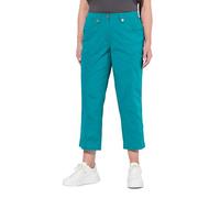 Ulla Popken Damen große Größen Übergrößen Plus Size 7/8-Cargohose, Krempelriegel, Komfortbund dunkel Petrol 44 720673769-44