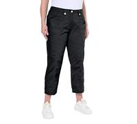 Ulla Popken Damen große Größen Übergrößen Plus Size 7/8-Cargohose, Krempelriegel, Komfortbund schwarz 46 720673100-46