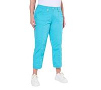Ulla Popken Damen große Größen Übergrößen Plus Size 7/8-Cargohose, Krempelriegel, Komfortbund tiefes Aqua 60 720673740-60
