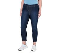 Ulla Popken Damen große Größen Übergrößen Plus Size 7/8-Jeggings Sienna, Elastikbund, schmales Bein Dark Blue Denim 46 839959903-46