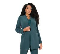 Ulla Popken Damen große Größen Übergrößen Plus Size Acetat-Blazerjacke, Stehkragen, Hakenverschluss tief grün 46 823318759-46