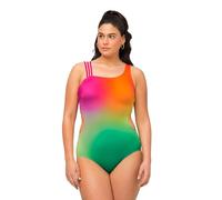 Ulla Popken Damen große Größen Übergrößen Plus Size Badeanzug, Cut-Outs, Softcups, Dreier-Träger grün 48 814498455-48