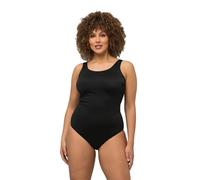Ulla Popken Damen große Größen Übergrößen Plus Size Badeanzug, extraweiches Futter, seitliche Raffung schwarz 50+ 818434100-50+, 50-52, (818434)
