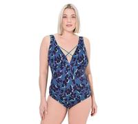 Ulla Popken Damen große Größen Übergrößen Plus Size Badeanzug Laura, Zierbänder, Flecken