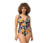 Ulla Popken Damen große Größen Übergrößen Plus Size Badeanzug, Orangen, Softcups, Neon-Paspeln helles pink 60 827513808-60