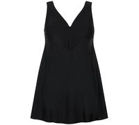Ulla Popken Damen große Größen Übergrößen Plus Size Badekleid, Herzausschnitt, Bügel, Softcups, recycelt schwarz 52 820921100-52