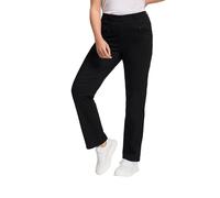 Ulla Popken Damen große Größen Übergrößen Plus Size Basic Stretchhose Mony, farbecht, leicht schmal zulaufend schwarz 23 802969100-23