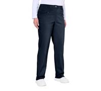 Ulla Popken Damen große Größen Übergrößen Plus Size Bengalin Stretchhose Mony, konisches Bein, Zipptaschen schwarz 46 842106130-46