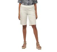 Ulla Popken Damen große Größen Übergrößen Plus Size Bermuda, Fransensaum, Elastikbund Offwhite 54 818523201-54