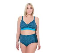 Ulla Popken Damen große Größen Übergrößen Plus Size Bikini, Fische, ohne Softcups, Träger verstellbar tannengrün 44 837323752-44