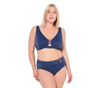 Ulla Popken Damen große Größen Übergrößen Plus Size Bikini, Sophia, Glitzerstruktur, Muschel