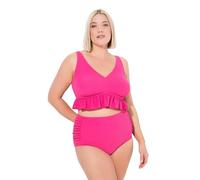 Ulla Popken Damen große Größen Übergrößen Plus Size Bikini, Struktur, Rüsche, Softcups, Träger verstellbar
