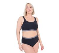 Ulla Popken Damen große Größen Übergrößen Plus Size Bikini, Struktur, Softcups, Träger verstellbar schwarz 54+ 836667100-54+