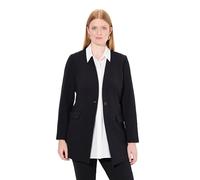 Ulla Popken Damen große Größen Übergrößen Plus Size Blazer, Punto di Roma, V-Ausschnitt, Knopfverschluss schwarz 42 837042100-42