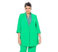Ulla Popken Women's, Reverskragen, Knopfverschluss, 3/4-Arm Blazer, Naturgrün, 54/56