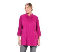 Ulla Popken Damen große Größen Übergrößen Plus Size Bluse, Bubble-Qualität, Hemdkragen, 3/4-Arm magnolienrot 66+ 797446820-66+