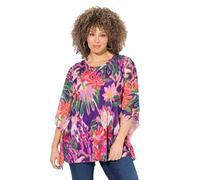 Ulla Popken Damen große Größen Übergrößen Plus Size Bluse, doppellagig, Oversized, Rundhals, Halbarm kühles pink 50+ 829652807-50+