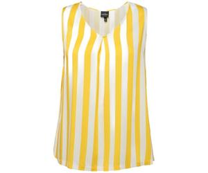 Ulla Popken Damen große Größen Übergrößen Plus Size Blusentop, Satin, A-Linie, V-Ausschnitt, ärmellos Zitrone 46+ 827615600-46+