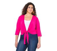 Ulla Popken Damen große Größen Übergrößen Plus Size Bolero, Kurze Jacke, Jersey, 3/4-Arm, Saumknoten