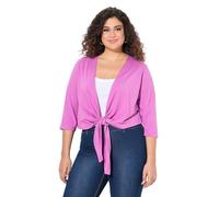 Ulla Popken Damen große Größen Übergrößen Plus Size Bolero, Kurze Jacke, Jersey, 3/4-Arm, Saumknoten kühles pink 46+ 794514807-46+