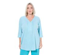 Ulla Popken Damen große Größen Übergrößen Plus Size Bubble-Tunika, Herzausschnitt, Biesen, 3/4-Arm