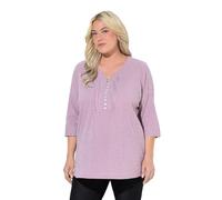 Ulla Popken Damen große Größen Übergrößen Plus Size Bubble-Tunika, Herzausschnitt, Biesen, 3/4-Arm