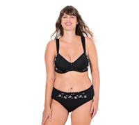 Ulla Popken Damen große Größen Übergrößen Plus Size Bügel-BH, Paisley, Spacer-Schalen, Cup B - E schwarz 115E 833318100-115E