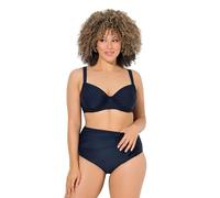 Ulla Popken Damen große Größen Übergrößen Plus Size Bügel-Bikini Oberteil, Raffung, Träger verstellbar Marine 54 846422130-54