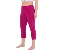 Ulla Popken Damen große Größen Übergrößen Plus Size Caprihose, 7/8-Länge, Elastikbund Fuchsia 46+ 574952817-46+