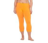 Ulla Popken Damen große Größen Übergrößen Plus Size Caprihose, 7/8-Länge, Elastikbund Hellorange 66+ 574952653-66+