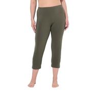 Ulla Popken Damen große Größen Übergrößen Plus Size Caprihose, 7/8-Länge, Elastikbund olivgrau 46+ 574952437-46+