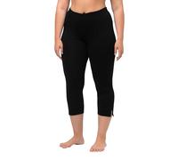 Ulla Popken Damen große Größen Übergrößen Plus Size Caprihose, 7/8-Länge, Elastikbund schwarz 70+ 574952100-70+