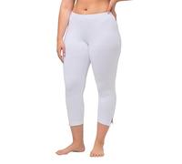 Ulla Popken Damen große Größen Übergrößen Plus Size Caprihose, 7/8-Länge, Elastikbund weiß 66+ 574952209-66+