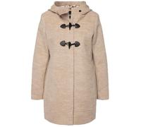 Ulla Popken Damen große Größen Übergrößen Plus Size Dufflecoat, A-Line, Wollmix, Kapuze, Knebelknöpfe, Langarm Dunkles kitt 46+ 825502300-46+