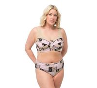 Ulla Popken Damen große Größen Übergrößen Plus Size Entlastungs-BH, Mustermix, ohne Bügel schwarz 105C 830041100-105C