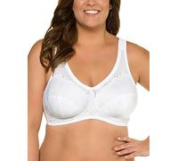 Ulla Popken Damen große Größen Übergrößen Plus Size Entlastungs-BH, ohne Bügel, Spitze weiß 100C 659343209-100C