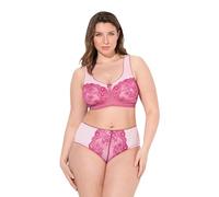 Ulla Popken Damen große Größen Übergrößen Plus Size Entlastungs-BH, Spitze, ohne Bügel, Cup C - D Fuchsia 100C 819614817-100C