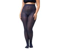 Ulla Popken Damen große Größen Übergrößen Plus Size Essential Mikrofaser-Strumpfhose, 60 den nachtblau 56/58 677767139-56+