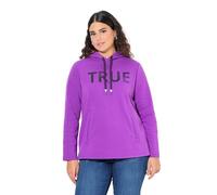 Ulla Popken Damen große Größen Übergrößen Plus Size Hoodie, True, Kapuze, Kordel, Taschen, Langarm lila 46+ 835805824-46+
