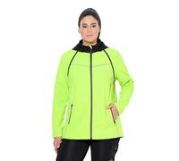 Ulla Popken Damen große Größen Übergrößen Plus Size HYPRAR 2-in-1-Funktionsjacke, wasserabweisend, Stehkragen neon Limette 50+ 830535416-50+