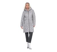 Ulla Popken Damen große Größen Übergrößen Plus Size HYPRAR Funktions-Steppmantel, wasserabweisend, Kapuze Mittelgrau 58+ 841363310-58+