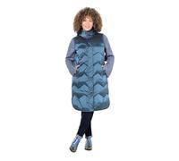 Ulla Popken Damen große Größen Übergrößen Plus Size HYPRAR Funktions-Steppweste, Kapuze, Stehkragen, recycelt petrol 50+ 833756744-50+